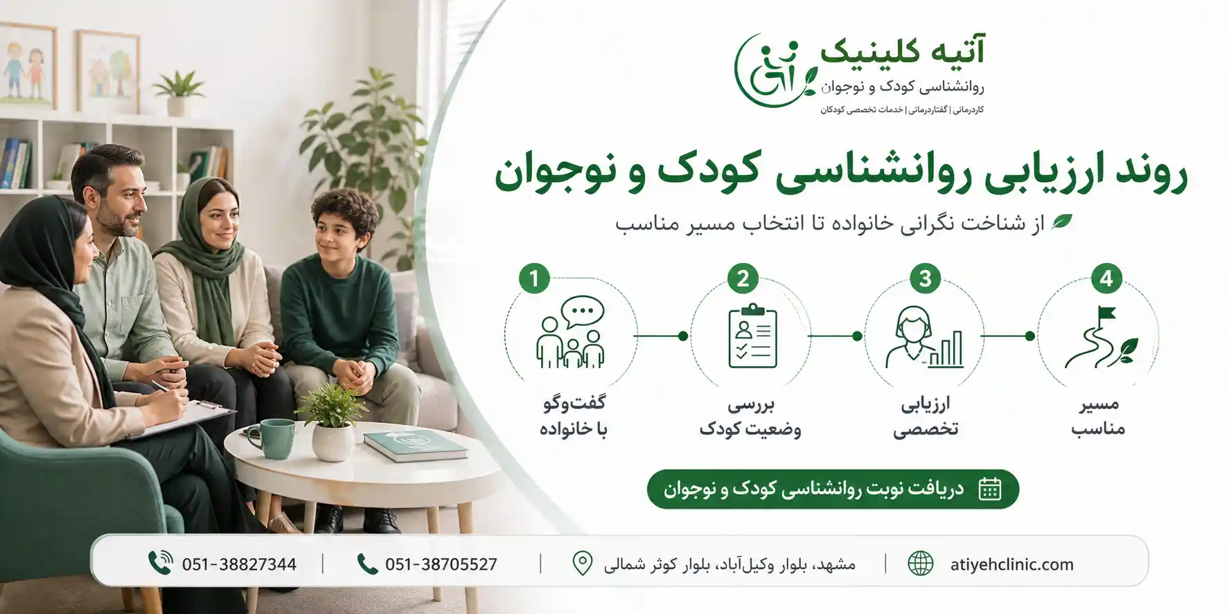 روند ارزیابی روانشناسی کودک و نوجوان در آتیه کلینیک