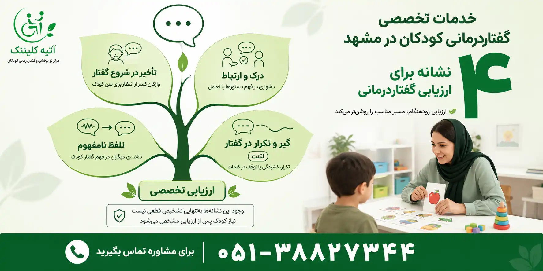 خدمات تخصصی گفتار درمانی کودکان در مشهد