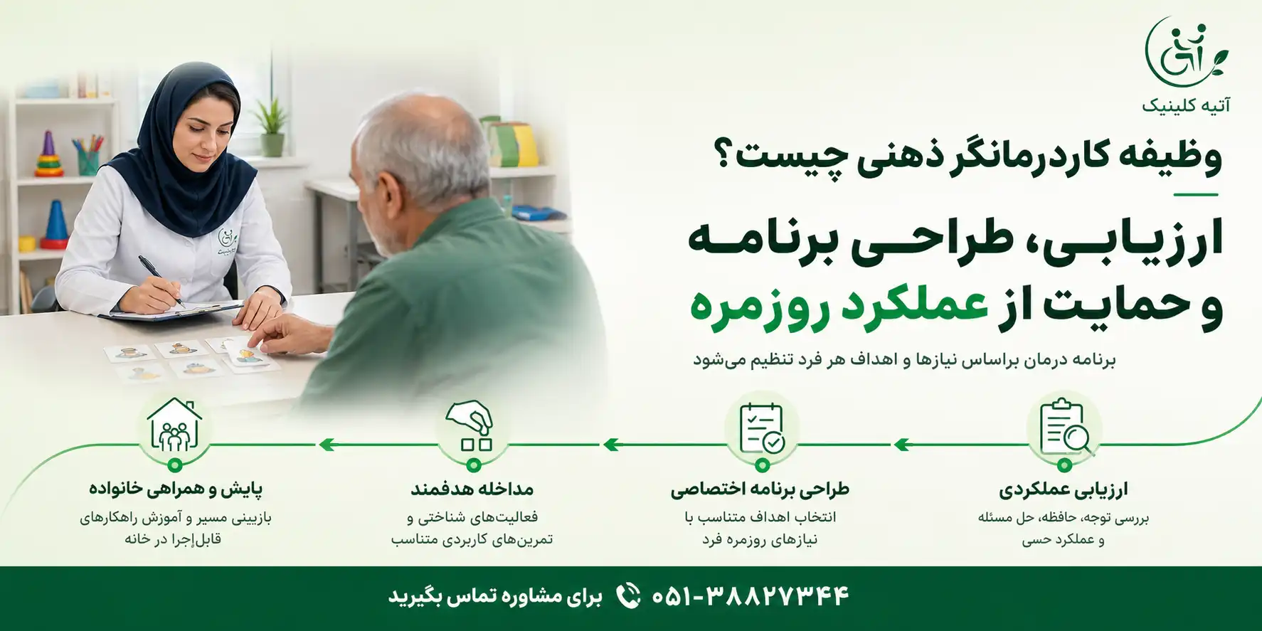 کاردرمانی ذهنی در مشهد 3 وظایف کاردرمانگر ذهنی در ارزیابی و تقویت مهارتهای شناختی