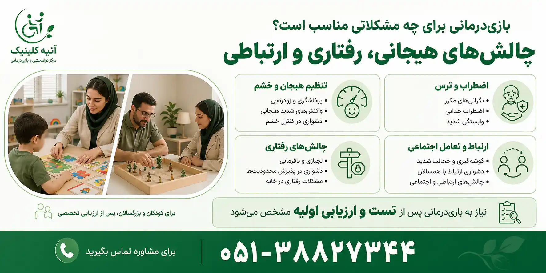 مشکلات هیجانی، رفتاری و ارتباطی مناسب برای بازی درمانی